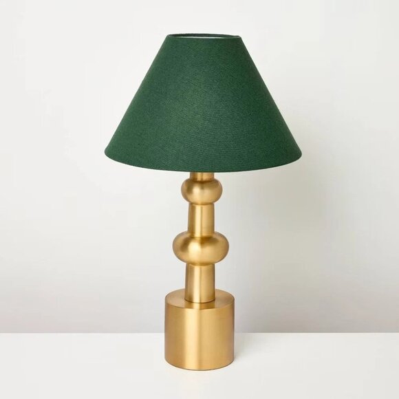 Hearth & Hand Other - Hearth & Hand Vintage Style Brass Base & Dark Green Empire Shade 23" Table Lamp